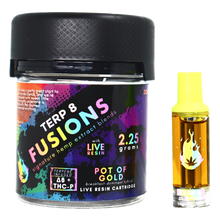 2.25g Pot of Gold THC-P + Delta-8 Live Resin Cartridge //  Terp 8 FUSIONS