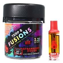 2.25g Strawberry Cough THC-P + Delta-8 Live Resin Cartridge //  Terp 8 FUSIONS