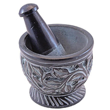 3"x2.5" Carved Flower Soapstone Mortar & Pestle