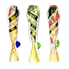 Dichro Candy Swirl Glass Taster w/ Marble - 3.5"/Colors Vary