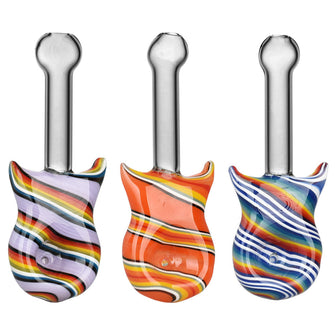 Guitar Candy Stripe Hand Pipe - 4.25" / Colors Vary