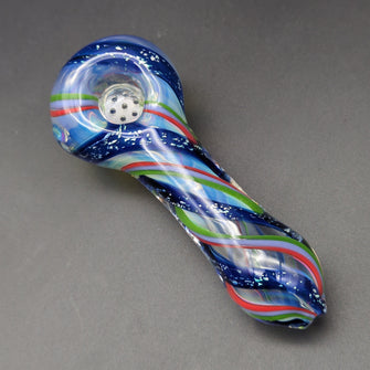 Multicolor Dichro Swirl Hand Pipe w/ Screen