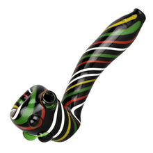 Black Rasta Candy Cane Swirl Hand Pipe