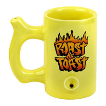 Yellow Roast & toast mug with flames