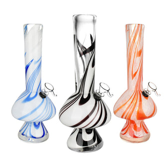 Marvelous Mushroom Soft Glass Water Pipe - 12" / Colors Vary