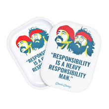 Cheech & Chong's x Pulsar Mini Metal Rolling Tray w/ Lid - Responsibility / 7"x5.5"