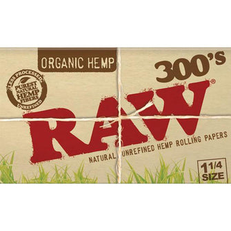 RAW Organic Hemp 300s 1 1/4 Inch Rolling Papers