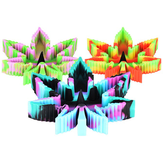 Hemp Leaf Silicone Ashtray - 5"/Colors Vary