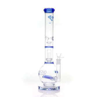 Diamond Glass 16 Inch Bong with Triple Percs