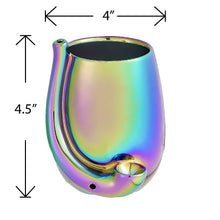 Iridescent Stemless Wine Glass Pipe