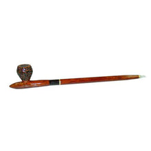 Engraved African Wood & Sassafras Tobacco Pipe