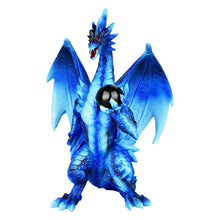 Orb-Wielding Dragon Guardian Decorative Resin Figurine - 7.5"