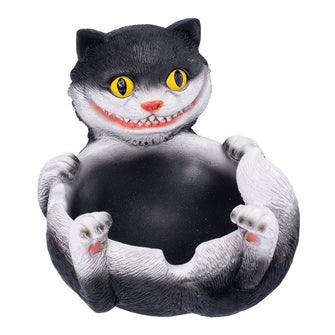 Fujima Trippy Tuxedo Cat Polystone Ashtray - 5"x3.5"