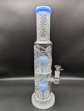 Toxic Butterfly Sandblasted Double Tree Straight Tube Bong