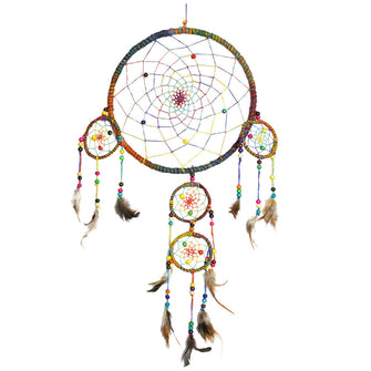 ThreadHeads Rainbow Wrapped Multi-Circle Dreamcatcher