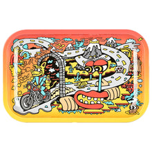 Pulsar Metal Rolling Tray W/ Lid - Road Trip / 11" x 7"