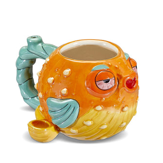 Stoned pufferfish mug pipe