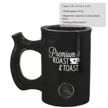 Premium Roast & Toast Mug - Shiny Black with White Print