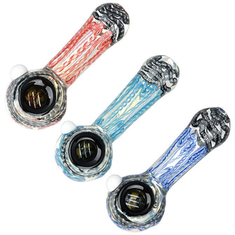 Simply Squiggled Glass Spoon Pipe - 4.25" / Colors Vary