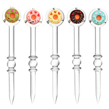 5PC SET - Glass Donut Dabber w/ Carb Cap - 6" / Assorted Colors