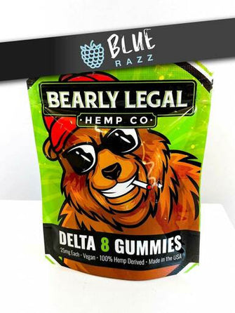 Blue Razz | Delta 8 THC Gummies | 25mg | Bearly Legal Hemp Co.