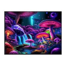 Special Tree Black Light Reactive Mushroom Wall Tapestry - 81"x53"