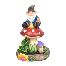 Gnome On A Mushroom Backflow Incense Burner - 7"