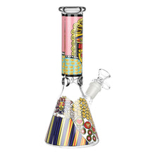 Abstract Art Beaker Water Pipe - 9.75"/14mm F/Designs Vary