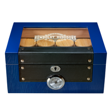 Glass Top Cobalt Blue Humboldt Humidor