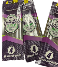 Twisted Hemp Organic Natural 4 Wraps Per Pack Grape Flavor (3 Count)