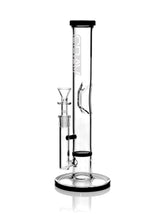 GRAV® Medium Straight Base w/ Disc Water Pipe - Black Accent