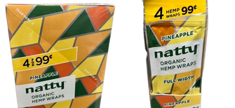 Natty Hemp Full Width Organic Natural 4 Wraps (3 Count) Pineapple Flavor