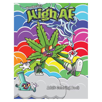 Wood Rocket High AF Adult Coloring Book - 8.5"x11"