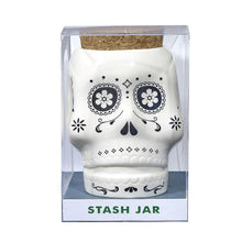 skull stash jar - white