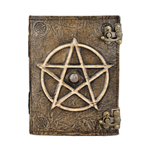 Pentagram Embossed Leather Journal w/ Metal Closure - 5" x 7"