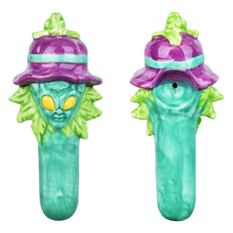 Zooted Alien Ceramic Spoon Pipe - 5.75"