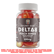 Delta 8 Gummies 500mg - Peach Rings