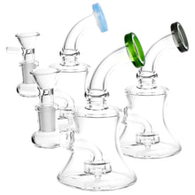 Bent Neck Bell Mini Water Pipe - 5"/14mm F/Colors Vary