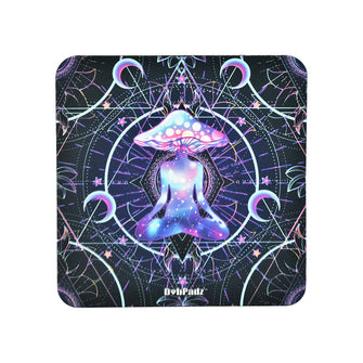 DabPadz Fabric Top Square Dab Mat - Meditating Mushroom / 6" x 6"