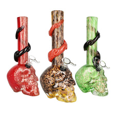 Sacred Skull Soft Glass Water Pipe - 10.5" / Colors Vary