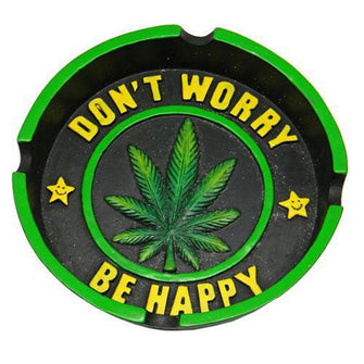 Don't Worry Be Happy Leaf Round Ashtrays